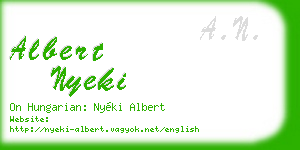 albert nyeki business card