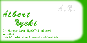 albert nyeki business card